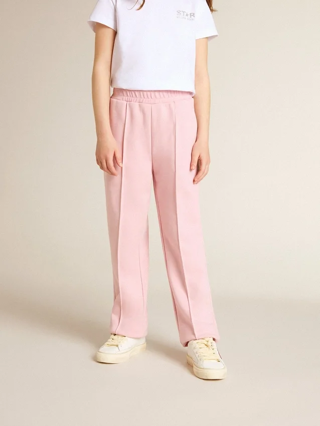 Pantalon de jogging rose avec une étoile pailletée sur le devant