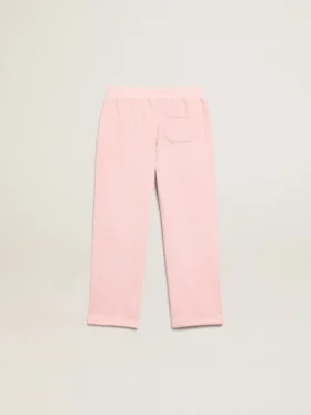 Pantalon de jogging rose avec une étoile pailletée sur le devant