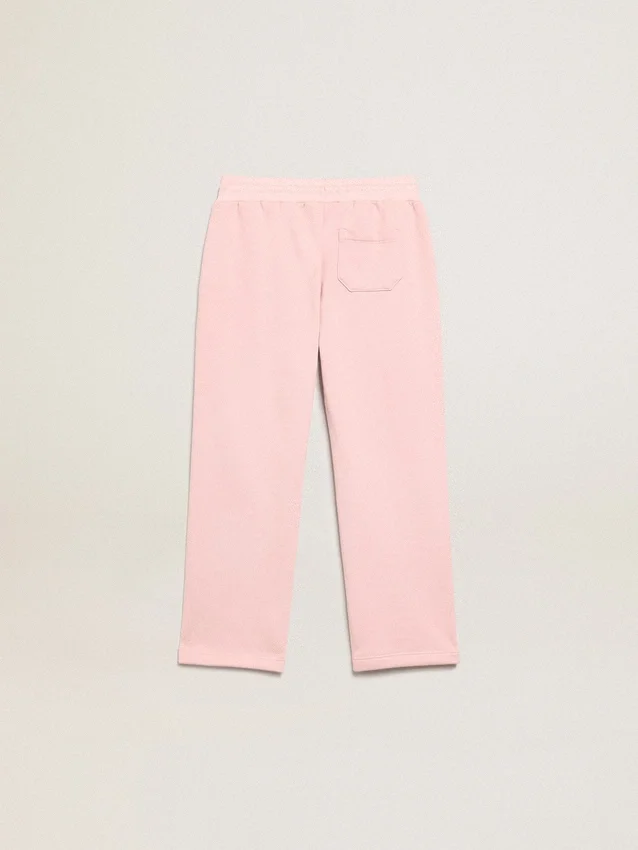 Pantalon de jogging rose avec une étoile pailletée sur le devant