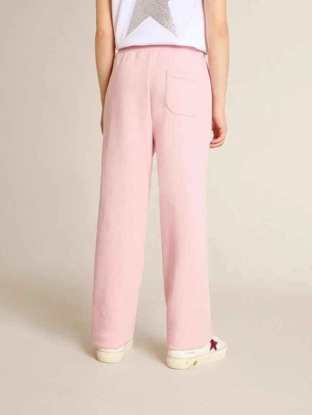 Pantalon de jogging rose avec une étoile pailletée sur le devant