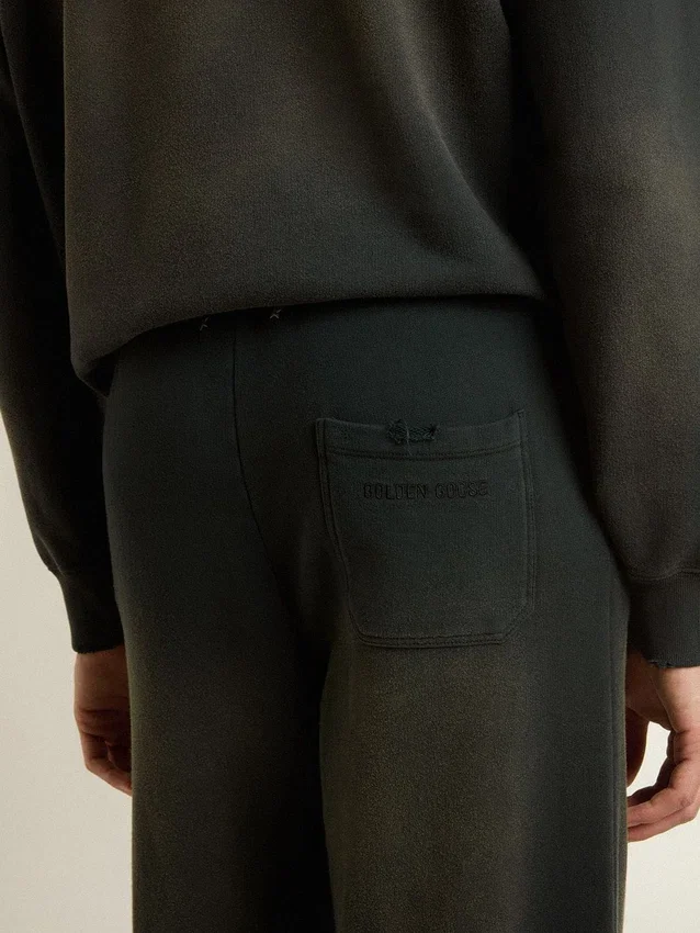 Pantalon de jogging unisexe noir délavé