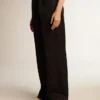 Pantalon de survêtement pour femme en gabardine de laine bleu foncé