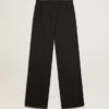 Pantalon de survêtement pour femme en gabardine de laine bleu foncé