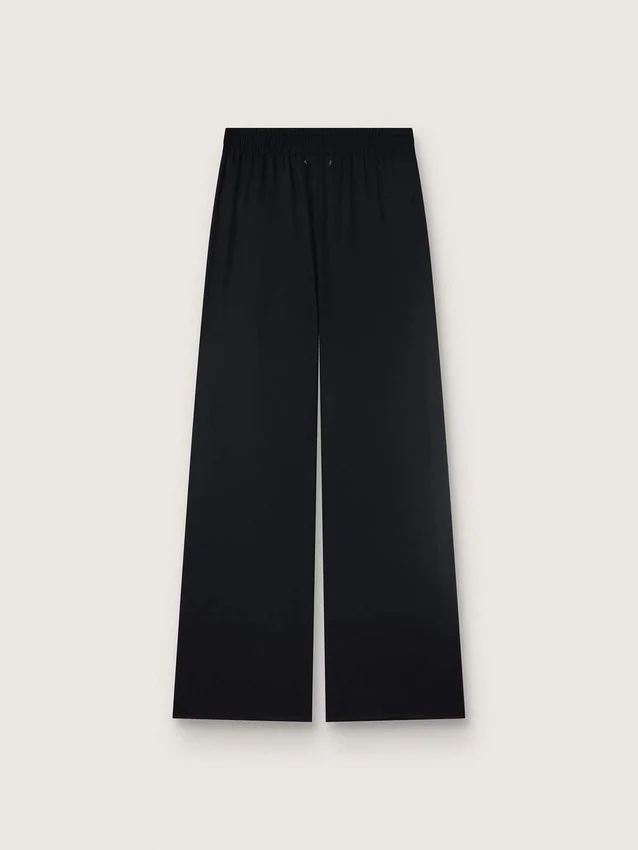 Pantalon de survêtement pour femme en sergé de laine noir avec broderie de paillettes