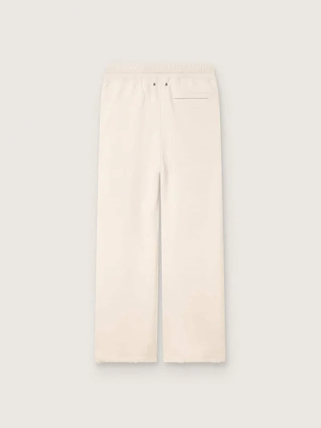 Pantalon de survêtement unisexe Star en molleton blanc vintage