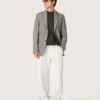 Veste pour homme en laine à carreaux Prince de Galles gris