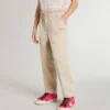 Pantalon en coton beige brodé pour filles