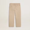 Pantalon en coton beige brodé pour filles
