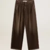 Pantalon en coton délavé moyen pour femme