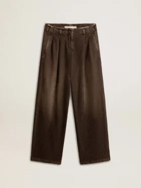Pantalon en coton délavé moyen pour femme
