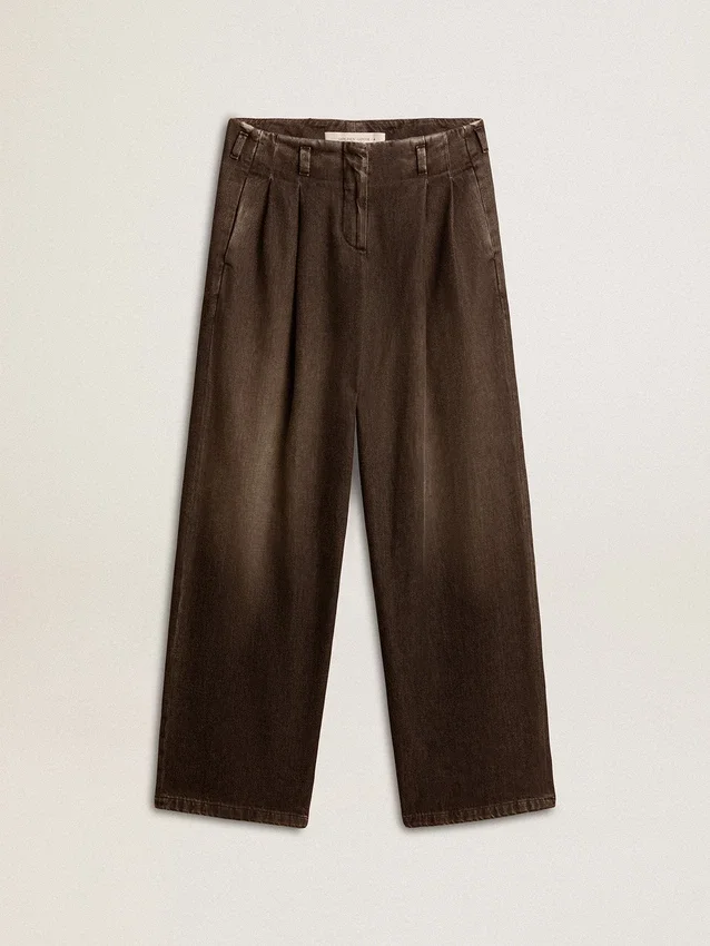 Pantalon en coton délavé moyen pour femme