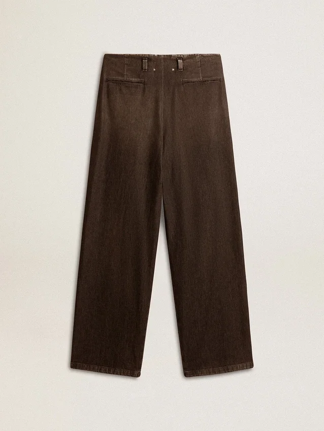Pantalon en coton délavé moyen pour femme