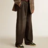 Pantalon en coton délavé moyen pour femme