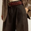Pantalon en coton délavé moyen pour femme