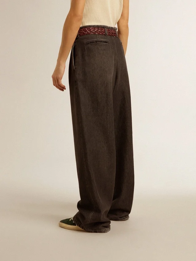 Pantalon en coton délavé moyen pour femme