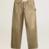 Pantalon en coton effet vieilli pour femme