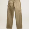 Pantalon en coton effet vieilli pour femme