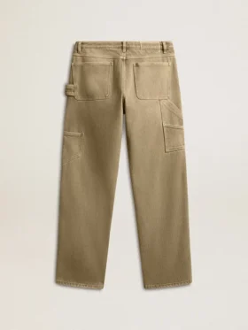 Pantalon en coton effet vieilli pour femme