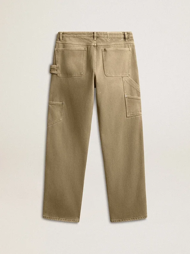Pantalon en coton effet vieilli pour femme