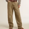 Pantalon en coton effet vieilli pour femme