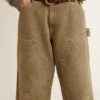 Pantalon en coton effet vieilli pour femme