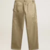 Pantalon en coton effet vieilli pour femme