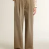 Pantalon en coton kaki pour femme