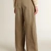 Pantalon en coton kaki pour femme