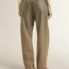 Pantalon en coton kaki pour femme avec effet dégradé Swarovski