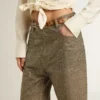 Pantalon en coton kaki pour femme avec effet dégradé Swarovski