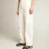 Pantalon en denim de coton blanc optique pour femme