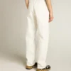Pantalon en denim de coton blanc optique pour femme