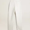 Pantalon en denim de coton blanc optique pour femme