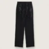 Pantalon en denim de coton pour femme avec décorations en cristaux à effet ombré