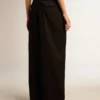 Pantalon en gabardine de laine noire pour femme