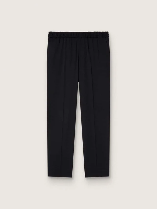 Pantalon en gabardine de laine noire pour homme