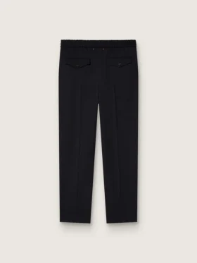 Pantalon en gabardine de laine noire pour homme