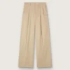Pantalon en gabardine de laine pour femme, couleur sable