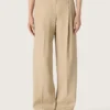 Pantalon en gabardine de laine pour femme, couleur sable