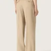 Pantalon en gabardine de laine pour femme, couleur sable