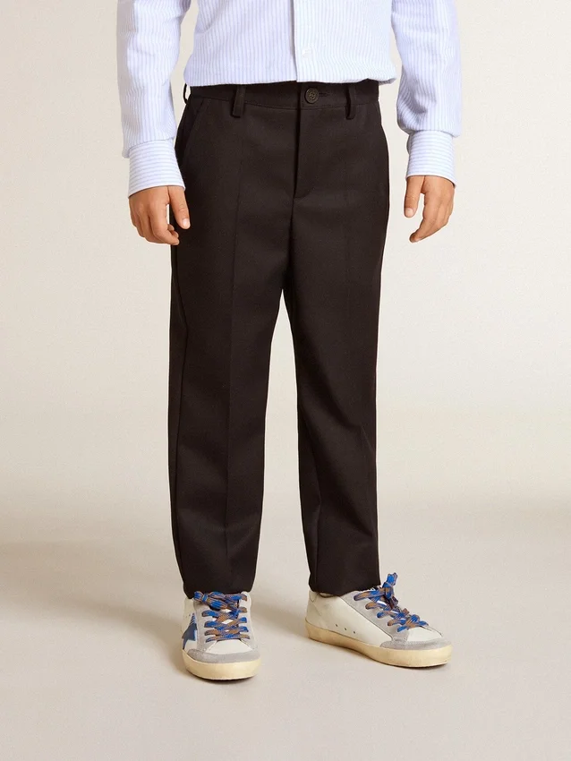 Pantalon en laine bleu foncé pour garçons