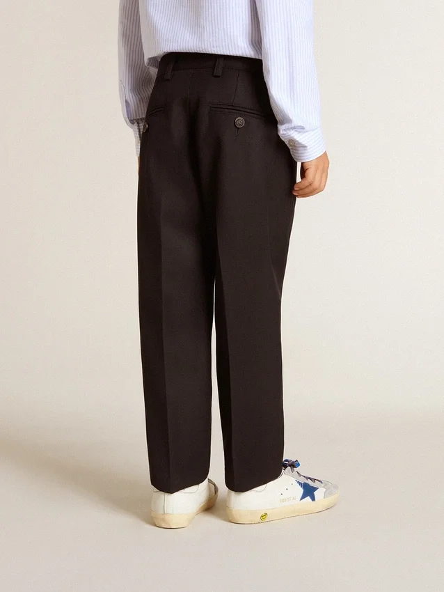 Pantalon en laine bleu foncé pour garçons