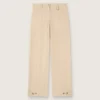 Pantalon en viscose beige pour femme