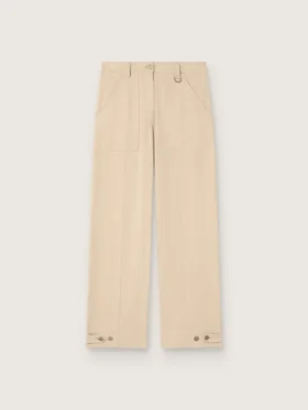 Pantalon en viscose beige pour femme