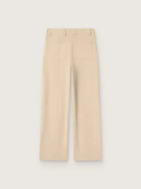 Pantalon en viscose beige pour femme