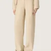 Pantalon en viscose beige pour femme