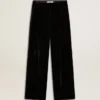 Pantalon noir effet velours