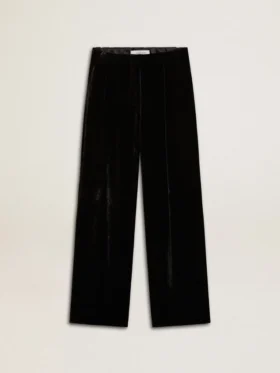 Pantalon noir effet velours