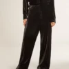 Pantalon noir effet velours