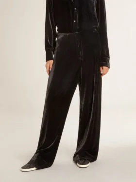 Pantalon noir effet velours